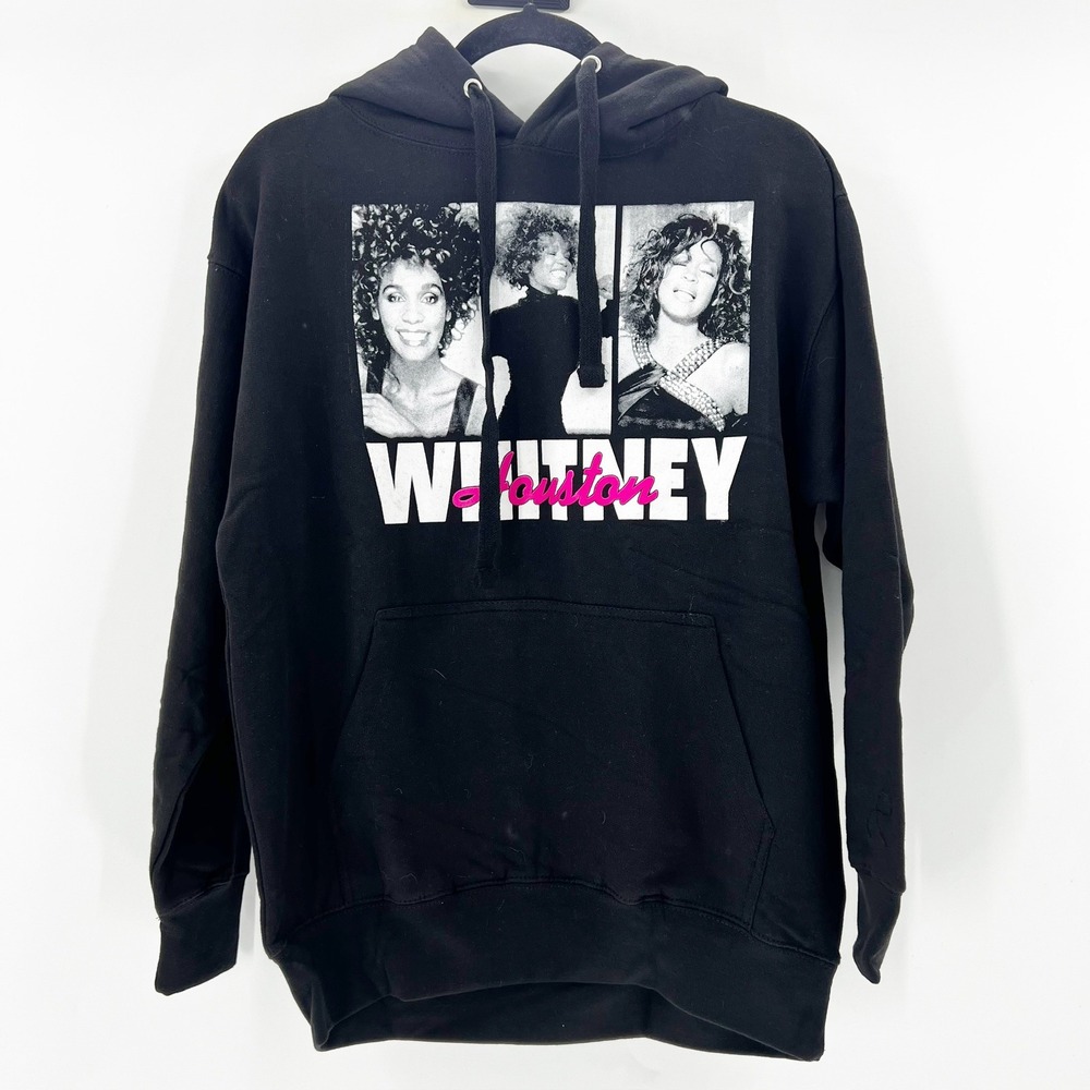 NWOT Whitney Houston Black Hoodie Sweatshirt Pullover Top‎ Womens Size S/P